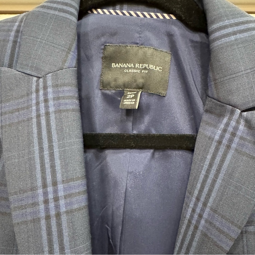 Banana Republic Navy Plaid Blazer - Picture 3 of 7